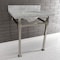 Kingston Brass KVPB30MOQ6 30-Inch Carrara Marble Console Sink, Marble White/Polished Nickel KVPB30MOQ6 - alternate 6